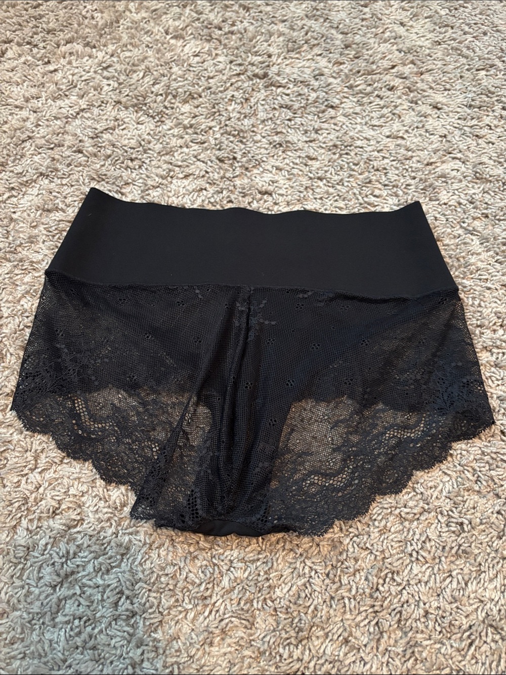 SPANX High-Waist Lace-Trim Panties in Black and Nude - Picture 7 of 7